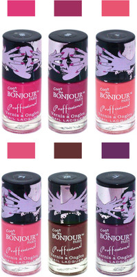 

Bonjour Paris True Matte Nail Polish Pink-Pink-Peach-Pink-Brown-Plum(Pack of 6)