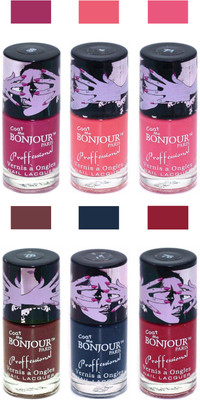 

Bonjour Paris True Matte Nail Polish Pink-Peach-Pink-Brown-Grey-Red(Pack of 6)