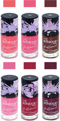 

Bonjour Paris True Matte Nail Polish Peach-Pink-Brown-Pink-Red-Burgundy(Pack of 6)