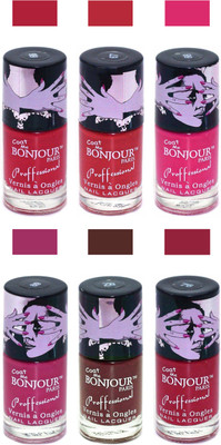 

Bonjour Paris True Matte Nail Polish Red-Red-Pink-Pink-Brown-Red(Pack of 6)