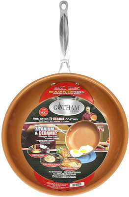 

GOTHAM STEEL GOTHAM STEEL 11" NON STICK PAN ORIGINAL AS SEEN ON TV Fry Pan 27 cm diameter(Ceramic, Non-stick, Induction Bottom), Brown