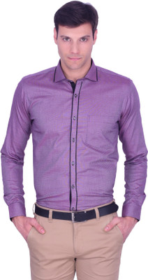 HOFFMEN Men Self Design Party Purple Shirt HOFFMEN Men Self Design Party Purple Shirt