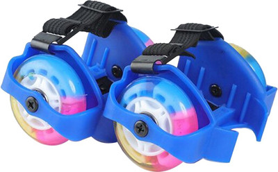 

skatik Adjustable Flashing Roller Quad Roller Skates - Size 12-16 UK(Blue)