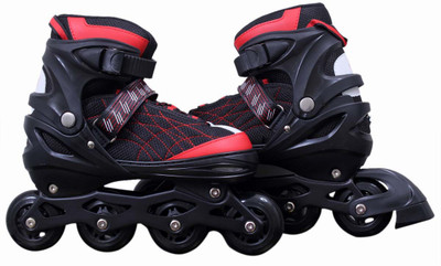 

Running Adjustable In-line Skates - Size 7-9 UK(Black, Red)