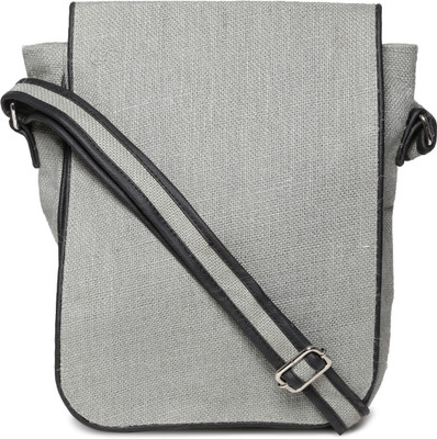 

Campus Sutra Men & Women Casual Grey Jute Sling Bag