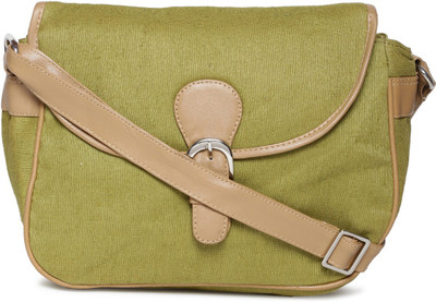 

Campus Sutra Men & Women Casual Green Canvas Sling Bag