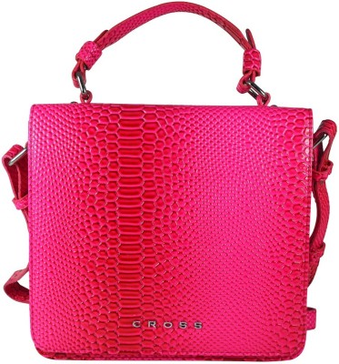 CROSS Pink Sling Bag CROSS WOMEN'S SQUARE BOXY CROSSBODY BAG SMALL-FLUROSCENT FUSHIA