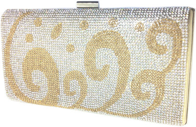 

Chouhan Stylish Girls Evening/Party Gold Nylon Clutch