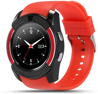 

VibeX ™ Round V8 TF SIM Card Pedometer Sleep Monitor Camera MTK6261D Touch Screen MP3 Smartwatch(Red Strap Free Size)
