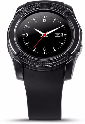 

VibeX ™ Bluetooth V8 Android with 0.3M Camera MTK6261D Micro Sim TF card MP3 Smartwatch(Black Strap Free Size)