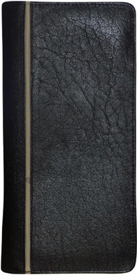 

Kan Genuine Leather Travel Document Holder/Cheque Book Pouch for Unisex(Black, Grey)
