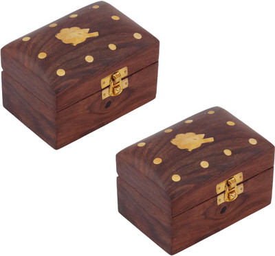 

Craft Art India Combo Offer -Home Decor Wooden Decorative Jewellery Storage Box - 2 Pcs Jewellery Vanity Box(Brown)
