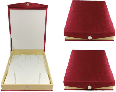 

Addyz Pack of 3 Pcs Necklace Earring bangle bracelet set half set Makeup Vanity Box(Maroon)