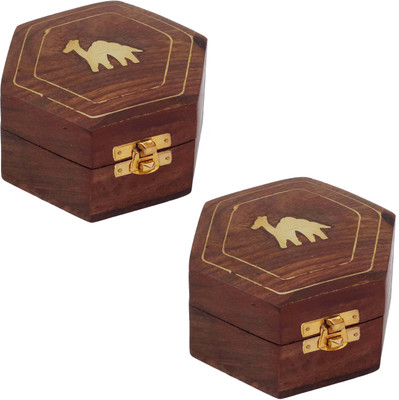 

Craft Art India Combo Offer -Home Decor Wooden Decorative Jewellery Storage Box - 2 Pcs Jewellery Vanity Box(Brown)
