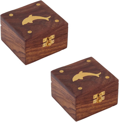 

Craft Art India Combo Offer -Home Decor Wooden Decorative Jewellery Storage Box - 2 Pcs Jewellery Vanity Box(Brown)