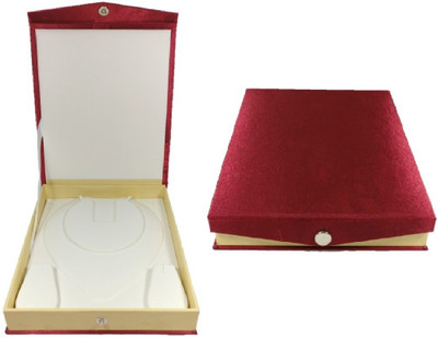 

Addyz Pack of 2 Pcs Necklace Earring bangle bracelet set half set box Makeup Vanity Box(Maroon)