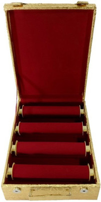 

Addyz Bangle Box Plain 4 Rods storage case Makeup Vanity Box(Gold)