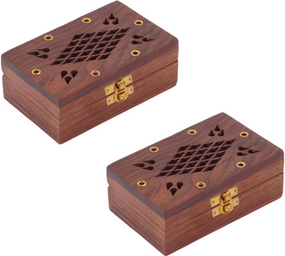 

Craft Art India Combo Offer -Home Decor Wooden Decorative Jewellery Storage Box - 2 Pcs Jewellery Vanity Box(Brown)