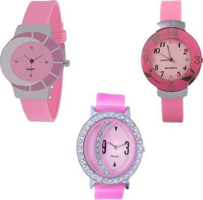 CM Beautiful Stylish Pink Dial Rich Look Fancy Latest Collection 3C004 Stylish Pattern Corporate Imperial Analog Watch  - For Women   Watches  (CM)