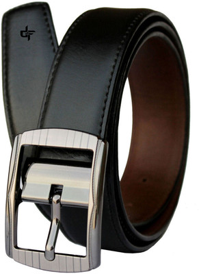 

DFashion Men Black Artificial Leather Belt, Black-01