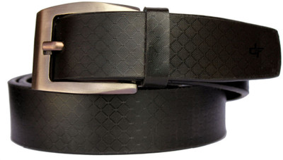 

DFashion Men Black Artificial Leather Belt, Black-01
