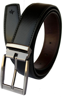 

DFashion Men Black Artificial Leather Belt, Black-01