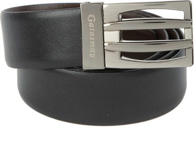 

Gatasmay Men Party, Formal Black Genuine Leather Reversible Belt