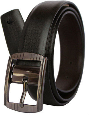 

DFashion Men Black Artificial Leather Belt, Black-01