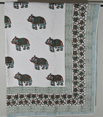 Indigenous Animal Double Comforter(Cotton, White)