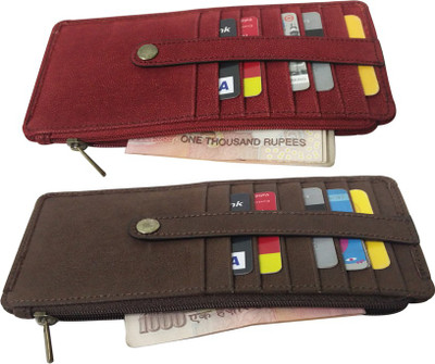 

Essart 8 Card Holder(Set of 2, Maroon, Brown)