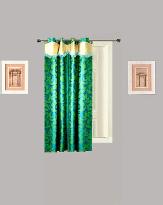 Tidy 150 cm (5 ft) Polyester Window Curtain Single Curtain(Floral, Green)