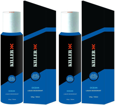 KILLER Ocean Deodorant Combo 2 Deodorant Spray  -  For Men & Women(300 ml, Pack of 2)