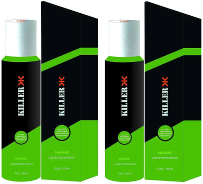 

Killer Marine Deodorant Combo 2 Body Spray - For Men & Women(300 ml, Pack of 2)