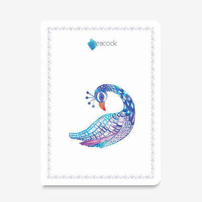 

inkFlap A5 Journal(FlapBook Premium Notebook - Peacock, White)