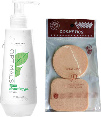 

Oriflame Sweden OPTIMALS WHITE CLEANSING GEL OILY SKIN WITH COMPACT SPONGES(200 ml)