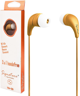

Signature VM-59 Headphone(Golden, In the Ear)