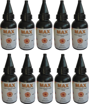 

Max Deluxe Laser Powder Pack of 10 Each 80gms For HP Laserjet 36A Single Color Ink Toner(Black)