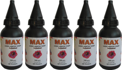 

Max Professional Laser Powder Pack of 5 Each 100gms For HP Laserjet Printers Refill Single Color Ink Toner(Black)