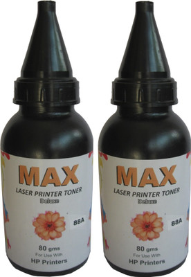 

Max Deluxe Laser Powder Pack of 2 Each 80gms For HP Laserjet 88A Single Color Ink Toner(Black)