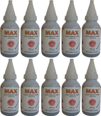 

Max Professional Laser Powder Pack of 10 Each 100gms For Brother Printers Refill Single Color Ink Toner(Black)