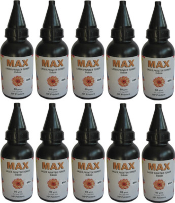 

Max Deluxe Laser Powder Pack of 10 Each 80gms For HP Laserjet 88A Single Color Ink Toner(Black)