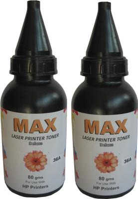 

Max Deluxe Laser Powder Pack of 2 Each 80gms For HP Laserjet 36A Single Color Ink Toner(Black)