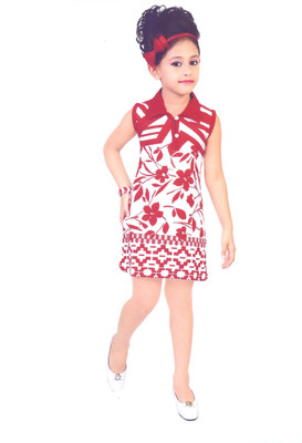 

Hey Baby Girls Party Cotton Polyester Blend Top(White, Pack of 1