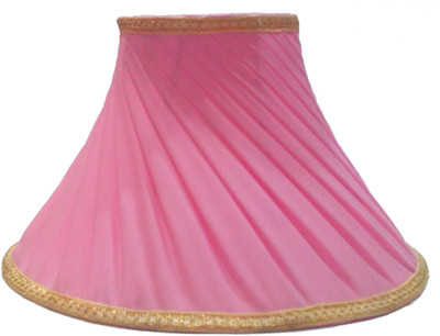 

RDC 12" Round Slanting Pleated Pink with Golden Border - B22 Holder Ring Size Table Lamps Lamp Shade(Cotton)