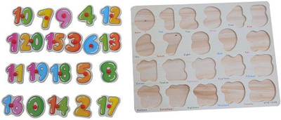 

Tickles Wooden Number Board Puzzle Educational Learning Toy ( 1-20) for Kids 2 yrs Plus(Multicolor)