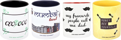 

LOOK WHAT HAPPENED MUG-MLOCAL-CEO-DAD-HONEYB - 1 Ceramic Mug(350 ml), Multicolor