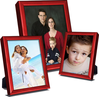 

Elegant Arts & Frames Metal Photo Frame(Red, 3 Photos)