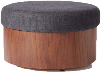 

Black Square Solid Wood Pouf(Finish Color - brown)