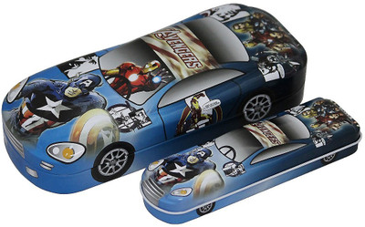 

Shree Krishna Handicrafts And Gallery Avengers ( Set of 2 ) Car Shape Art Metal Pencil Box(Set of 1, Multi-color)