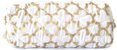 

Needlecrest Gold print Pouch(White)